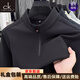 CABIN KATHY Light luxury high-end men's half-zip long-sleeved sweatshirt spring and autumn new solid color stand-up collar business casual bottoming t-shirt 256362-light gray M recommended 100-120Jin Jin equals 0.5 kg gift box packaging