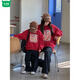 Wooden house parent-child wear high-end autumn clothing red velvet sweatshirt 2026 new family of three, four, mother and son, mother and daughter family portrait burgundy velvet sweatshirt 150 children 65-75Jin Jin is equal to 0.5 kg