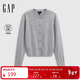 Gap Women's 2025 Autumn New Embroidered Logo Soft Fit Round Neck Cardigan Sweater Top 793646