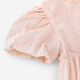 British haute couture series children's skirt summer new pink princess skirt baby girl short-sleeved dress pink 120 cm