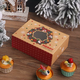 Yusenyi Christmas donut dessert packaging box cup cake box window transparent mousse dessert packaging box egg tart box kraft paper Santa Claus snowman 10 pieces