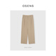 OSENS men's three-dimensional denim high-density weaving adjustable waist loose straight trousers casual trousers spring gravel color 32 (175/84A)