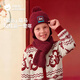 Betis children's hat New Year's style boys and girls go out woolen hat baby Chinese style new style knitted ear protection hat red 6 months-3 years old recommended head circumference 44-48cm