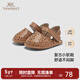YEEHOO children's shoes, summer breathable sandals, non-slip baby sandals, brown 115mm, recommended foot length 115-120