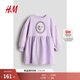 H&M Disney Series Children's Clothing Girls Dress Autumn Frozen Soft Sweatshirt Dress 1262174 Light Purple/Frozen 130 130/64