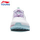 Li Ning Children's Spring and Summer Feiyun 3丨Reflective Running Shoes Youth Style Soft Breathable Low-top Casual Sports Shoes Standard White/Condensation Purple-2 33