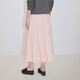 OCHIRLY New Product Elastic Waist Umbrella Skirt A-Line Skirt Mid-Length Retro Style Simple Spring 2026 Light Pink XS