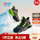 XTEP children's shoes winter velvet campus training basketball sports cotton shoes black/fluorescent electric green 35