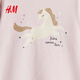 H&M Spring Children's Clothing Children's Girls Printed Jersey Top 1303341 Light Pink/Horse 140 140/68 (8-10Y)