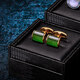 KFLK French shirt cufflinks men's light luxury custom shirt green cuff buttons women's cufflinks Cufflinks K198