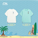 Li Ning (LI-NING) children's clothing children's sports short-sleeved boys' and older children's icy comfortable antibacterial loose T-shirt cultural shirt 140YHSW031-1