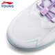 Li Ning Children's Spring and Summer Feiyun 3丨Reflective Running Shoes Youth Style Soft Breathable Low-top Casual Sports Shoes Standard White/Condensation Purple-2 33