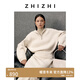 Zhizhi knitted suit, hooded zipper top, versatile straight pants, mid-length skirt, autumn and winter Qihuami (Yan Qiyun)-Top S