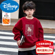 Disney Boys Red Sweatshirt Autumn and Winter New Children's Winter Thickened and Velvet New Year's New Year's New Year's Wear for the Year of the Horse Cotton Jacket Style Red and Velvet Thickened 120 cm