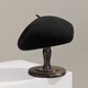 Langsha Hat Women's Winter Thick Pure Wool Beret Women's 2026 New Big Head Circumference Showing Face Small Versatile Bere Hat Black | Classic and Timeless One Size (56-58cm) Adjustable