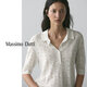 Massimo Dutti spring and summer new product 2026 women's simple hollow POLO collar sweater 05613542 off-white XS (165/84A)