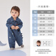 JELLYBABY 2026 Spring New Product Baby Jumpsuit Spring Clothing Infant Printed Denim Romper Suit Boy Baby Spring Harness Denim Blue 73cm