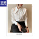 ROMON white shirt women's long-sleeved 2026 spring and autumn new large collar shirt loose slim design niche stacking top white 2XL