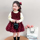 Balala Balabala 50% off on girls' velvet suit skirt autumn and winter 2026 new winter baby one-year-old same style Angora red_bottoming shirt + skirt 90 cm