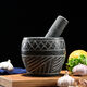 He Jiagong's handmade natural garlic pounder stone mortar household garlic mortar pound medicine jar hand-cut whole stone grinding peeling garlic press garlic grinder handmade bluestone special stone mortar with lid