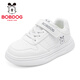 BOBDOG Children's Shoes 2026 Spring Boys Running Shoes Versatile Campus White Shoes Low-top Children's Sneakers Women's Casual Shoes White 28 Suitable for Feet Length 16.8cm