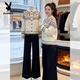 Playboy (PLAYBOY) Fair Isle jacquard retro sweater jacket for women 2026 spring new popular loose knitted cardigan style top white L 100--110Jin Jin equals 0.5 kg