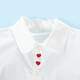 Montagut girls sweet and cute embroidered love pure cotton white shirt spring new medium and large children's doll collar long-sleeved shirt
