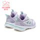 Fuluomi Boys and Girls Sports Shoes Spring Trend Contrast Color Casual Shoes Children's Non-Slip Breathable Mesh Shoes White/Purple 34