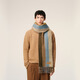 Ami Paris letter label mohair blended scarf striped double-sided scarf Christmas gift 230 cream coffee/sky blue/camel/hazelnut U
