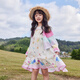 EP YAYING children's clothing 2026 spring new fake two-piece short-sleeved large skirt casual dress for girls, pink 120