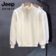 JEEP SPIRIT Jeep Large Size 300Jin Jin is equal to 0.5kg Daily wear half-high zipper collar sweatshirt men's trendy brand ins jacket spring and autumn top Black - Thin M 80-115Jin Jin is equal to 0.5kg