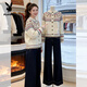 Playboy (PLAYBOY) Fair Isle jacquard retro sweater jacket for women 2026 spring new popular loose knitted cardigan style top white L 100--110Jin Jin equals 0.5 kg
