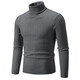 Turtleneck men's sweater autumn and winter Korean version slim fit thickened warm sweater long collar knitted bottoming shirt trendy black XL