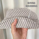 Retro pleated striped flip-up brim cross iron mark newsboy hat for women spring and summer breathable and small face black one size (54-59cm)