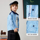 ASK JUNIOR children's long-sleeved shirt 26 spring lapel shirt children's hole striped contrast coat boy's top blue 120