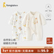 Tongtai (TONGTAI) baby jumpsuit spring and autumn pure cotton newborn clothes newborn baby butterfly romper full moon suit off-white 59cm