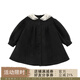 Youyou Girls 2025 Winter New Double-Sided Wool Long Wool Coat Fashionable Warm Little Fragrant Girl Suit Double-Sided Wool Coat Black D4773 100 cm