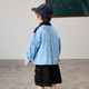 ASK JUNIOR children's long-sleeved shirt 26 spring lapel shirt children's hole striped contrast coat boy's top blue 120