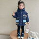 Jianfei Girls Rabbit Police Officer Plush Jacket Winter Clothes New Children's Style Thickened Baby Jacket Girls Judy Rabbit Police Officer Plush Pie Jacket-Blue 90 cm