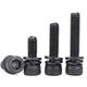Auxi Hardware grade 129 black three-combination hexagon socket bolts with flat spring washer cup head combination screws M3M4M5M6M10 M3*141 box 2500 pieces