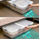 Fantasy under bed storage box drawer type pulley flat under bed storage large capacity transparent storage box white transparent thickened 61x40x11 two-way 4 pulleys to store snacks