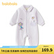 BALABALA balaOne BALABALA children's clothing baby outing jumpsuit 2025 new spring clothing plus velvet warm and cute purple tone 00477 66cm