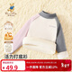 Classic Teddy children's fleece bottoming shirt for boys and girls, long-sleeved T-shirt, middle-aged children's winter clothing, half turtleneck, thickened thermal clothing, off-white 100