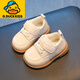 G.duck Little Yellow Duck Winter New Baby Girl Toddler Shoes Boys Small Leather Shoes Plus Velvet Soft Sole Small Baby Shoes British Style Off-White Plus Velvet Foot Length +0.5cm Choose Inner Length 17 125mm