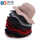 Baidie British Women's Hat Autumn and Winter New Pure Wool Wave Basin Hat Elegant Wool Felt Hat Black