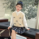Girls spring fake two-piece tops 2026 new medium and large children's fashionable patchwork shirts children's fashionable children's clothing apricot 140