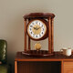 The Story of Time New Chinese style high-end solid wood old-fashioned table clock home tabletop clock antique sitting clock YS282 large size - brown swing model - solid wood - Lisheng movement height 34 width 28
