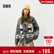 Semir knitted cardigan women winter half turtleneck puppy jacquard horn button sweater loose 2025 top 109725106003