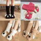 Jingzhiji winter thickened coral velvet non-slip socks to keep warm and cute at home, black, one size fits all