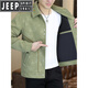 JEEP SPIRIT Jacket Men's Spring Autumn 2026 New Korean Style Slim Trendy Casual Woolen Jacket Versatile Spring Men's Top Black 2XL